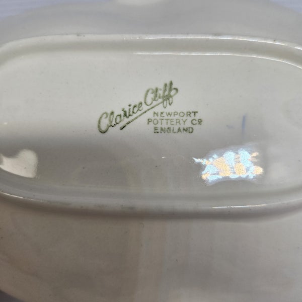 Clarice Cliff Oval Bowl Bridge over Stream Spring Flowers Art Deco64576318118914112