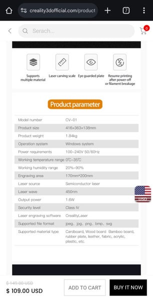 Creality Laser Etching Machine CV-01 (Open box) Carousel 4