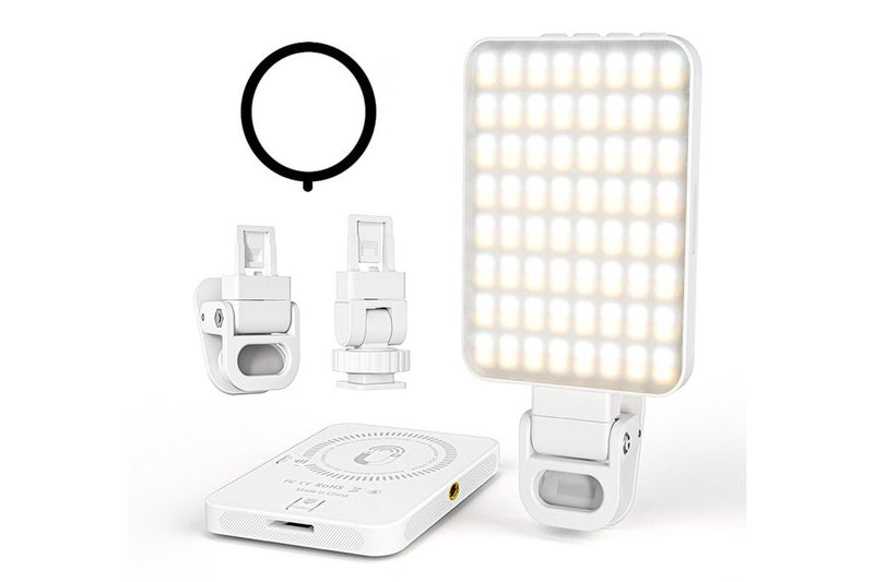 LED Selfie Light Magnetic Clip-On Rechargeable for Video Conference MakeupWhite Carousel 2