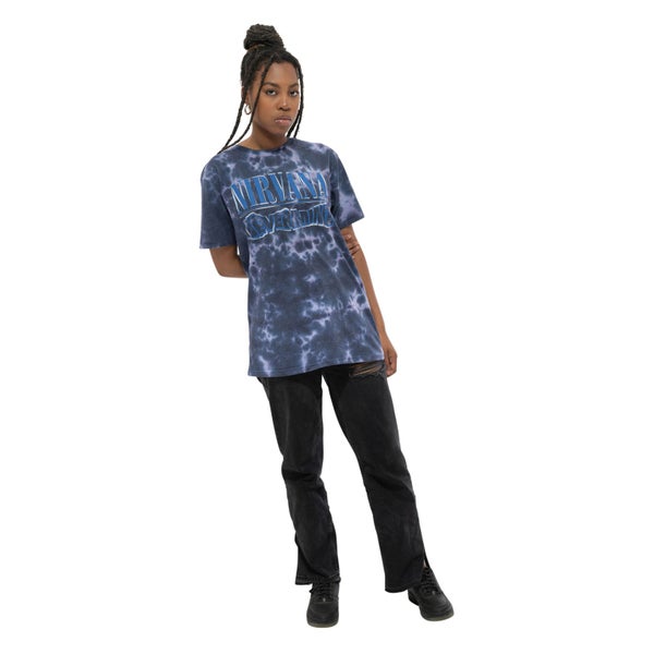 Nirvana T Shirt Nevermind Wavy Band Logo new Official Unisex Dip Dye Purple Carousel 2