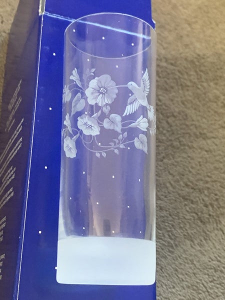2 x Lead Crystal Flower Pattern Tall Glassware (French)= 1 Bidder & 3 Views Carousel 1