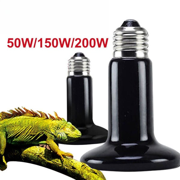 50-200W Black Emitter Lamp Ceramic Brooder Infrared Light Reptile Incubator Heat Carousel 1