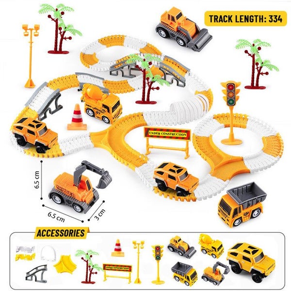 305 PCS Kids Construction Race Track Toy Set Carousel 2