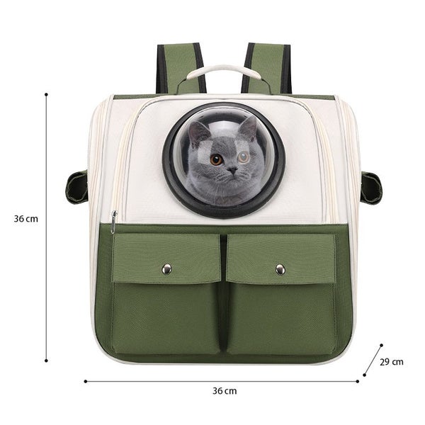 ZOOMIES Cat Capsule Backpack - Green Carousel 2
