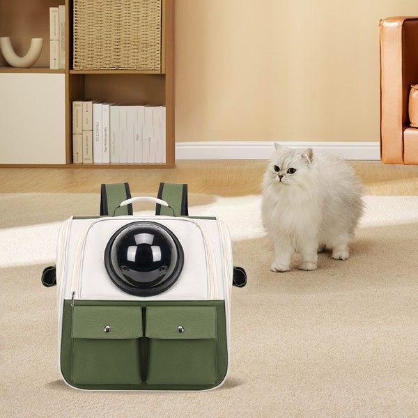 ZOOMIES Cat Capsule Backpack - Green Carousel 5