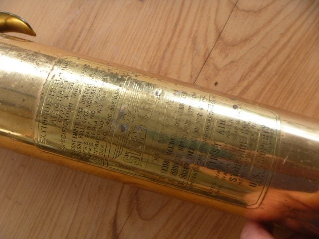 Vintage Brass Aircraft Fire Extinguisher Carousel 10