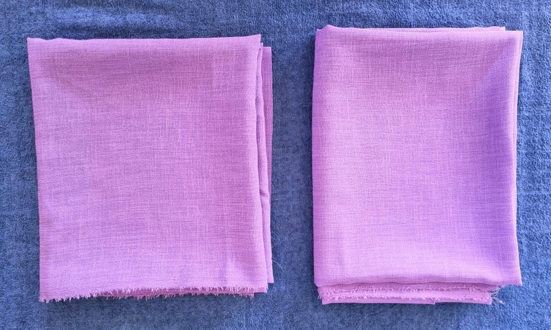 VINTAGE FABRIC 1980's DRAPEY RAYON VICOSE LINEN TYPE VIOLET 1.6 + 1 M x 112 cm w Carousel 1