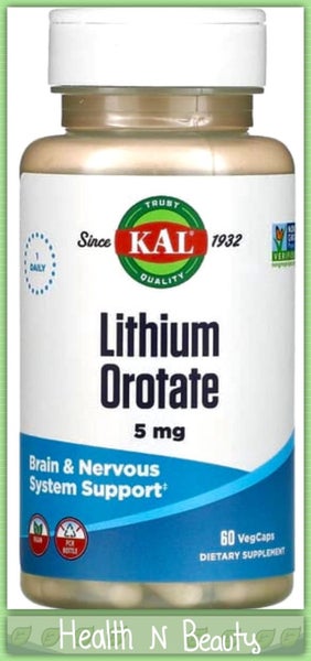LITHIUM OROTATE 5 MG 60 VEGGIE CAPS - E0628 Carousel 1
