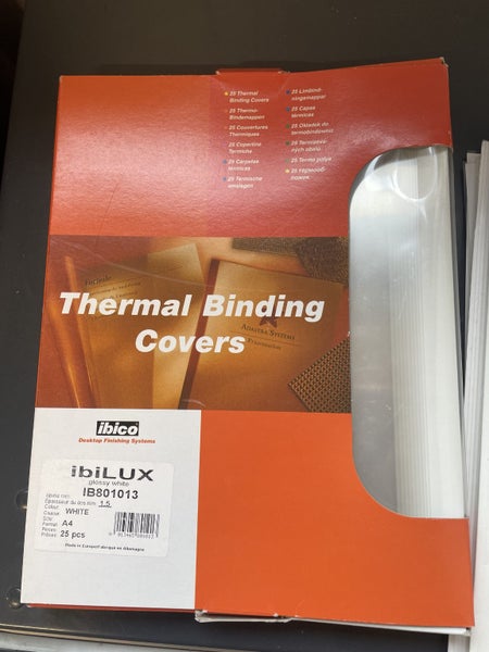 Thermal binding covers Carousel 1