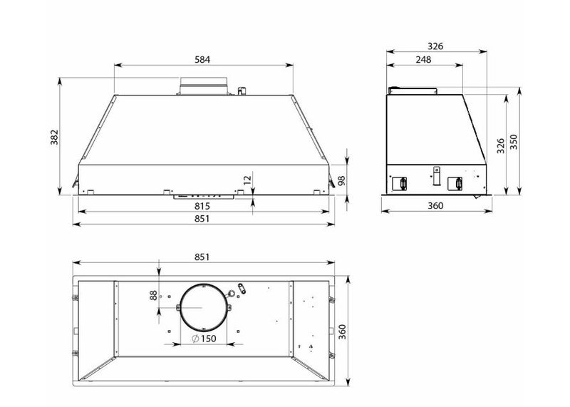 Falmec FP3SND90S2 90cm Powerpack Rangehood Carousel 2