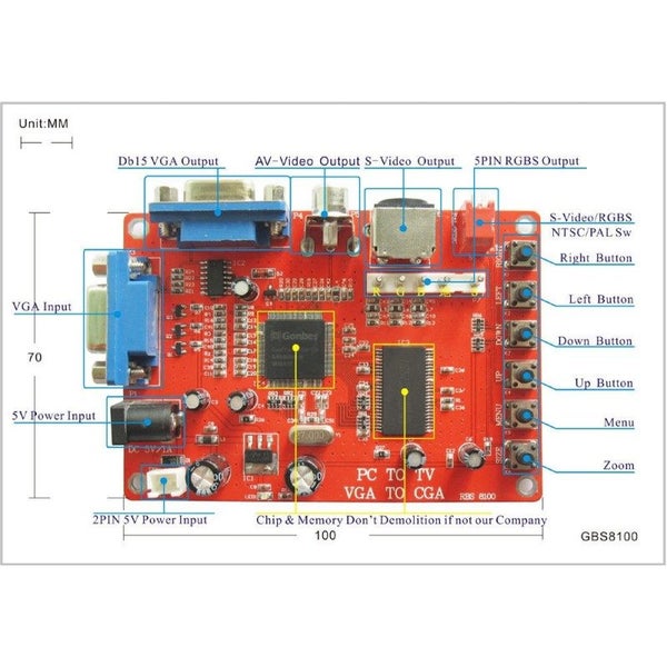 GBS-8100 VGA TO CGA RGBS, CVBS COMPOSITE AV, VGA & S-VIDEO CONVERTER Carousel 6