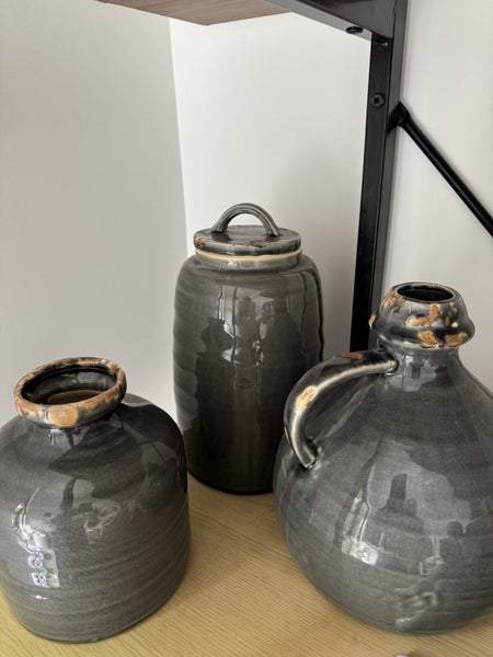 Glazed Ceramic Vases Pots (set of 3) Carousel 3