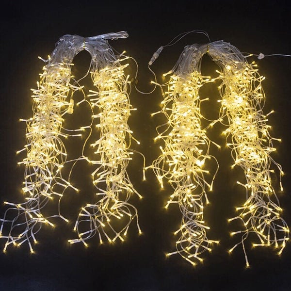 LED Icicle Lights - 10m Wave Pattern - Solar Charged Or Powered Carousel 2
