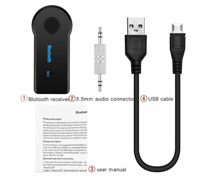 Wireless Bluetooth 3.5mm AUX Audio Stereo Music Home Car Receiver Adapter Carousel 2