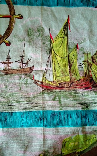 6mtrs+ VINTAGE 1960s BARKCLOTH Carousel 5