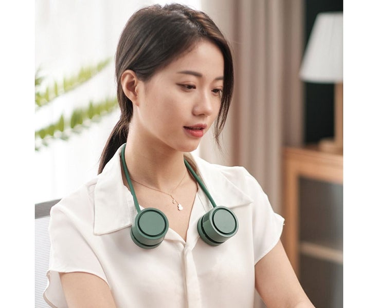 Portable Hanging Neck Fan Outdoor Wearable Air Conditioner Fan Humidifier B Carousel 2