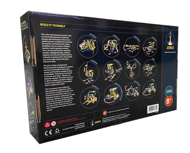 Johnco 12-in-1 Solar & Hydraulic Power Construction Kit Kids Learning Toy 8y+ Carousel 2