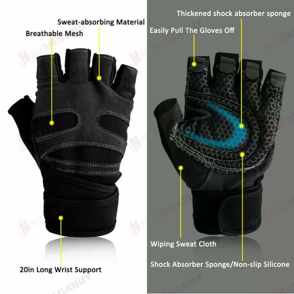 weight lifting training gloves fitness sports palm gloves gym workout protector Carousel 2