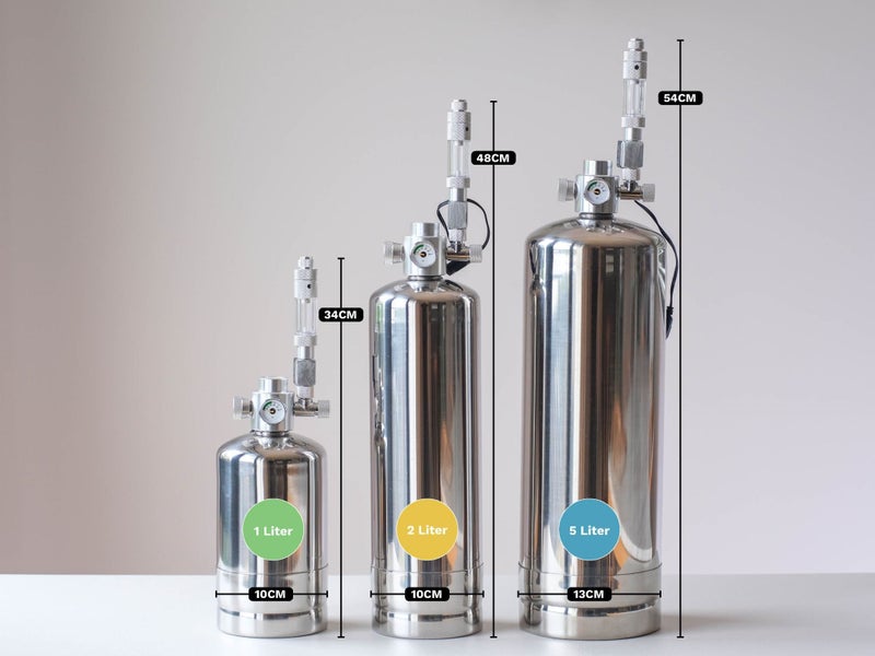 Kiwi Aqua 2Litre DIY Co2 Stainless Bottle Full Kit Carousel 2
