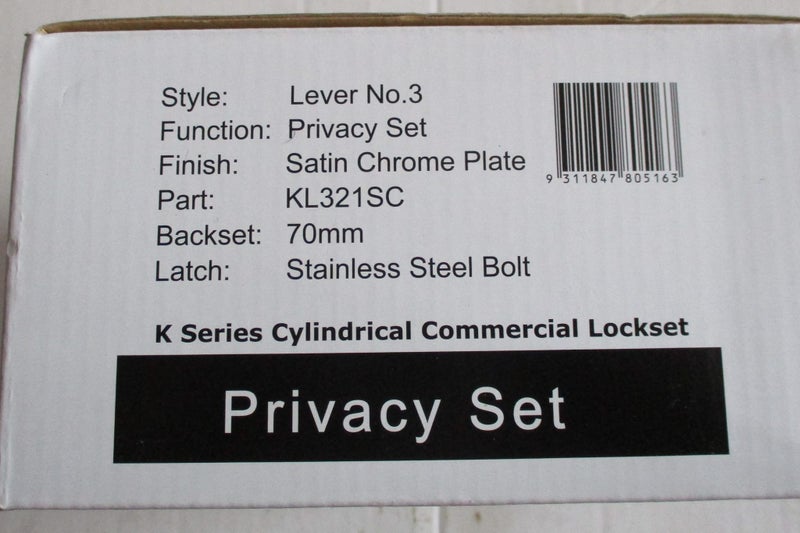 Lockwood Arrow K Series privacy set. Satin chrome. Carousel 2