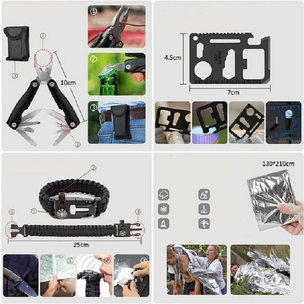 Emergency Survival Equipment Kit Sports Tactical Hiking Camping Carousel 2