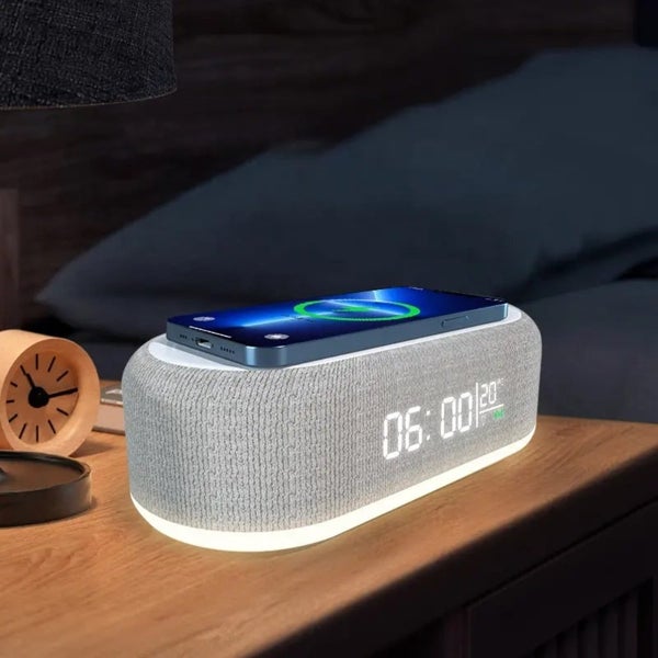Wireless Fast Charging Digital Alarm Clock with Temperature Display Carousel 2