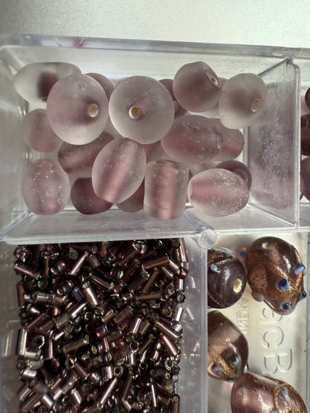 PURPLE glass beads, various sizes, styles and designs.63003355328259112