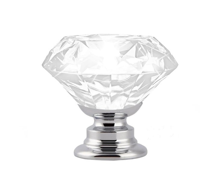 16 Pcs Clear Crystal Knobs Diamond 40mm Diameter Door Cabinet Handle Carousel 2