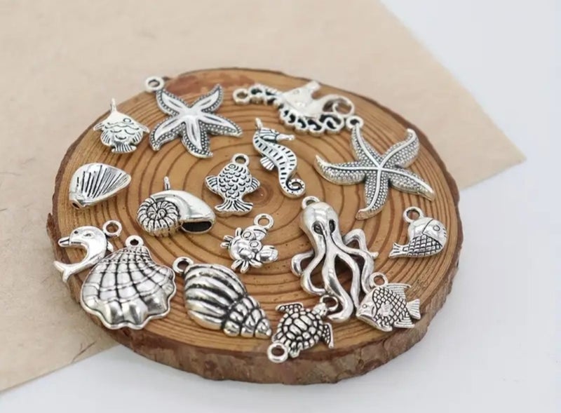 Silver Tone Mixed Sea life Charms 20pce Carousel 2