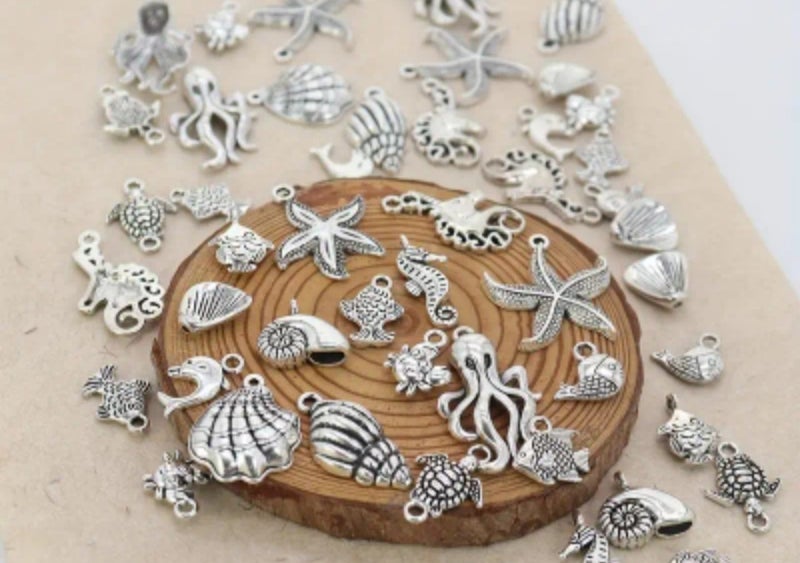 Silver Tone Mixed Sea life Charms 20pce Carousel 1