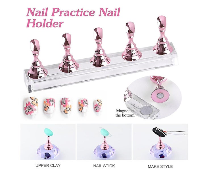 Acrylic Nail Display Stand Nail Tip Holder Magnetic Nail Practice Stand Fin Carousel 2