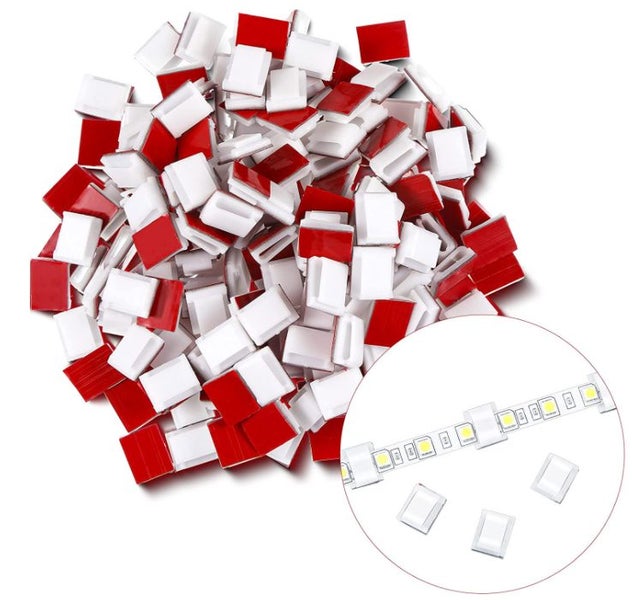 Strip Light Mounting Clips 100pcs Adhesive Cable Organizer Carousel 1