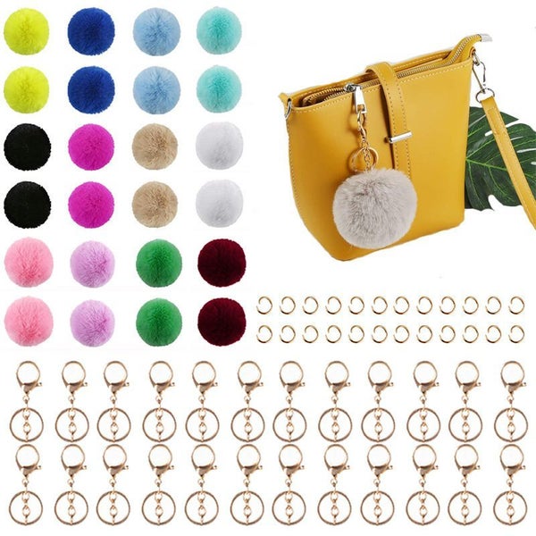 Pom Pom Fur Ball Keychain DIY Set64207465520769110