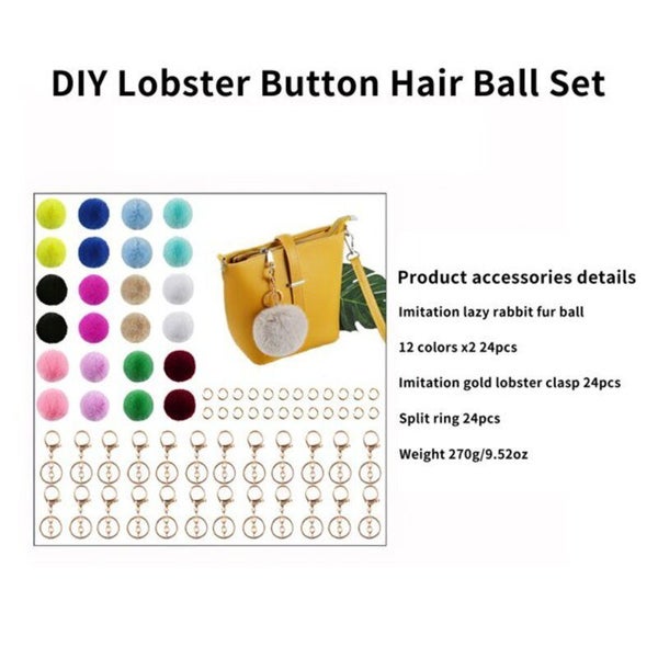 Pom Pom Fur Ball Keychain DIY Set64207465520769112