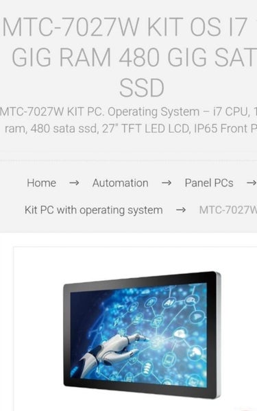 Operating System / PC MTC 7027 PC Kit i7 16 gig Ram 480 GIg Sata SSD Carousel 1