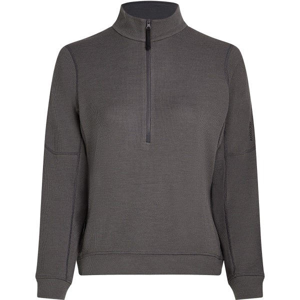 icebreaker Women's Merino Blend 260 Waffle Knit Wander LS Half Zip Carousel 1