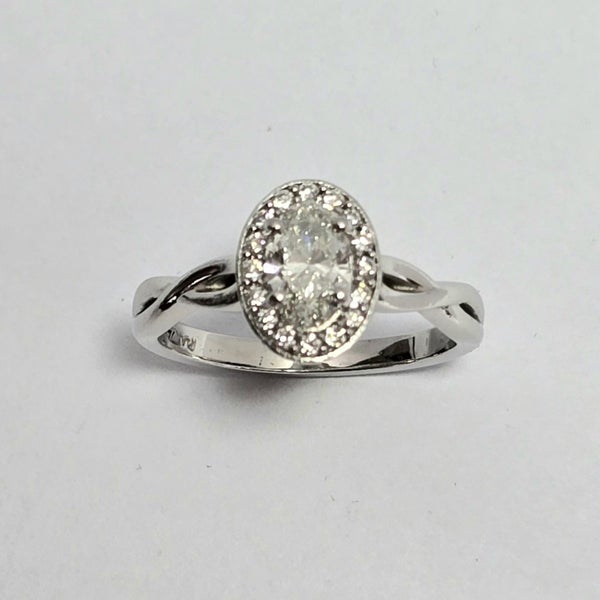 $9,250 Platinum Diamond cluster Ring TCW 0.94cts size P Carousel 2