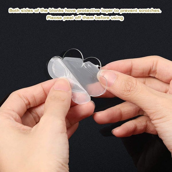 111pcs Pet Bone Paw Acrylic Discs Keychain Blanks Making Kit Carousel 2