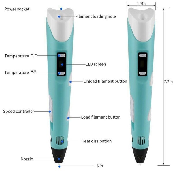 3D Printing Pen 3D Imprimante Caneta Pencil PLA Filament DIY Home Office Carousel 2