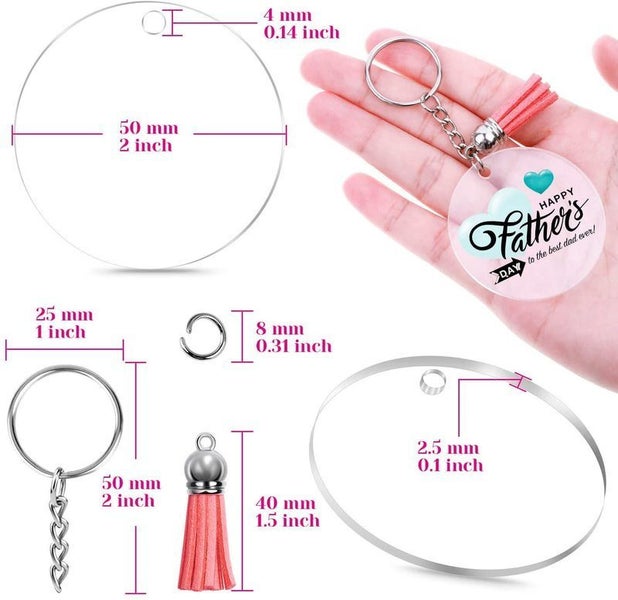Acrylic Circle Discs Keychain Blanks Vinyl Making Kit64517226097539112