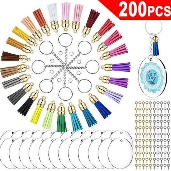 Acrylic Circle Discs Keychain Blanks Vinyl Making Kit Carousel 1