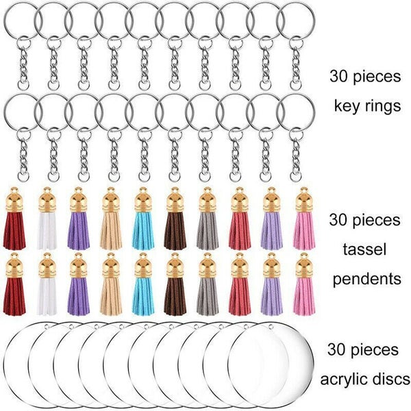 Acrylic Circle Discs Keychain Blanks Vinyl Making Kit Carousel 12