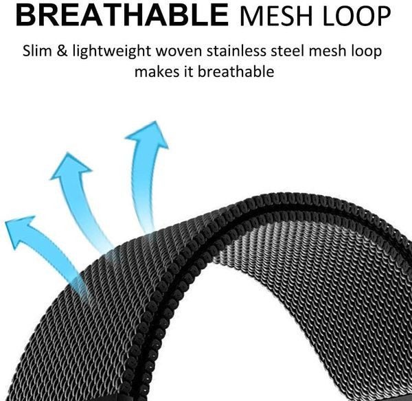 Fitbit Versa 3 Milanese Loop Strap Black Carousel 2