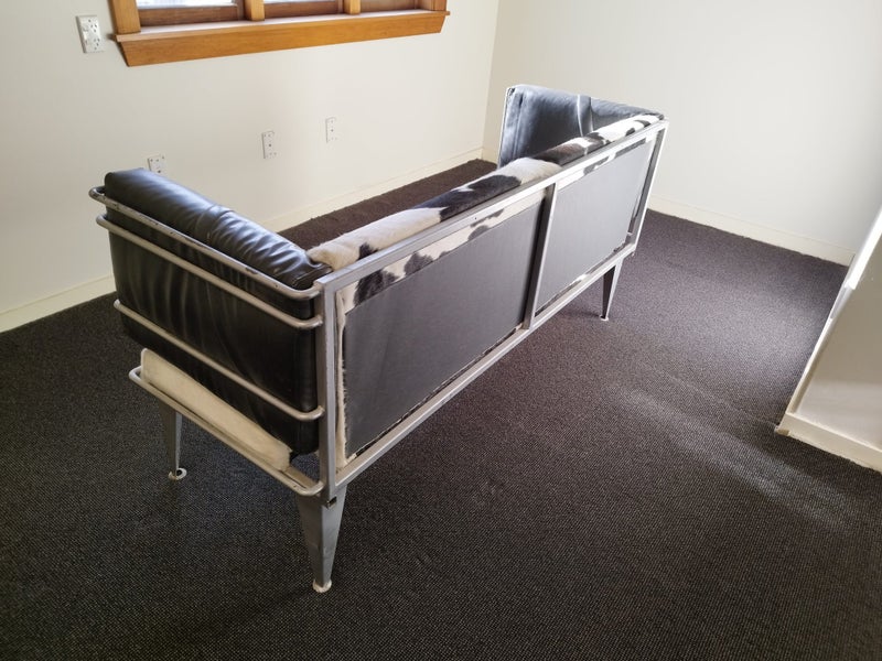 3 seater Industrial Cowhide and Raw Steel UNIQUE and QUIRKY62863860905347112