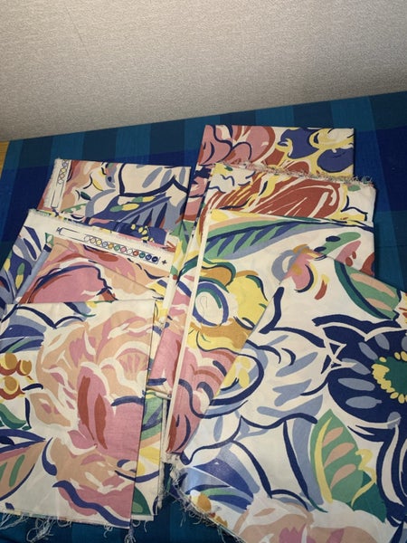 BUNDLE OF VINTAGE POLISHED COTTON CHINTZ PRINT FABRIC OFFCUT PIECES (8) Carousel 5
