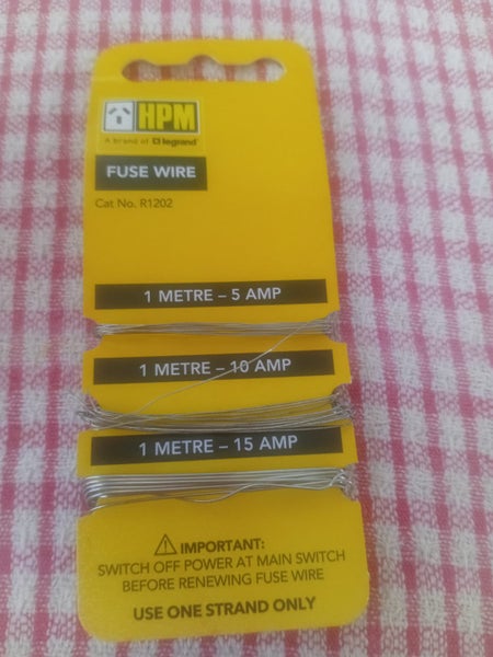 Hpm fuse wire 5, 10 and 15 amp Carousel 1