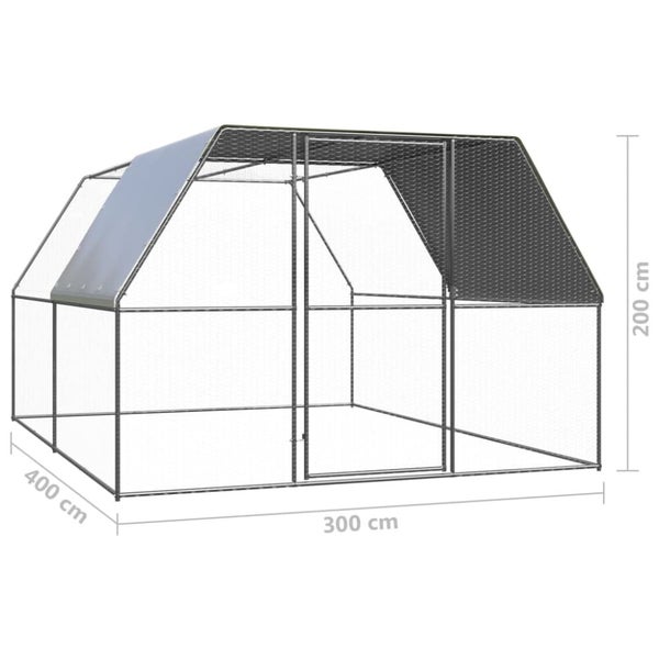 Outdoor Chicken Cage 3x2x2 m Galvanised Steel Tbnktxa Carousel 2