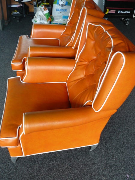 Two Orange Retro 1960s Chairs Carousel 2