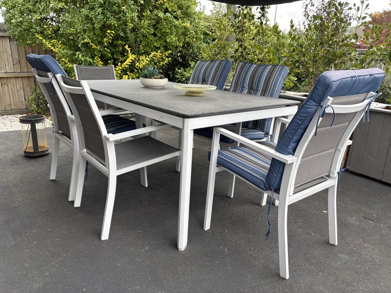 MWH Elements 6 Seater Garden Furniture Set -White Carousel 1
