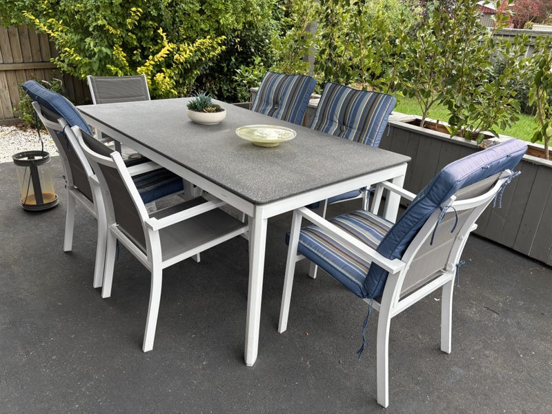 MWH Elements 6 Seater Garden Furniture Set -White Carousel 2